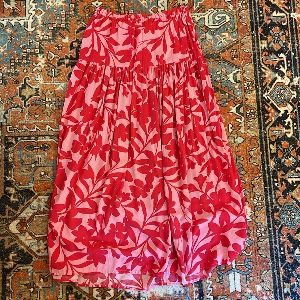 Abel the Label Anthropologie Pink Floral Maxi Skirt | Size M - Picture 2 of 6